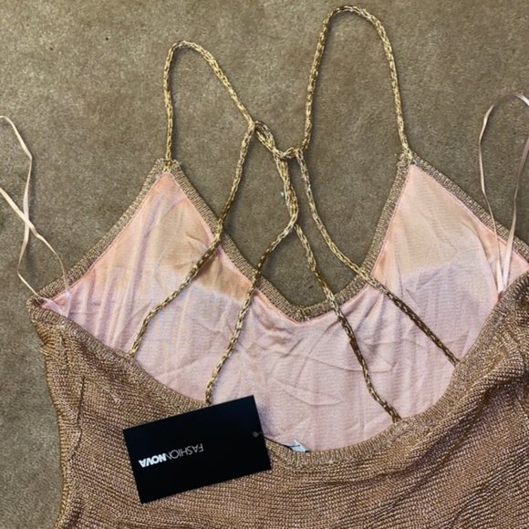 Rose Gold Sparkly Knit Dress - Picture 4 of 6